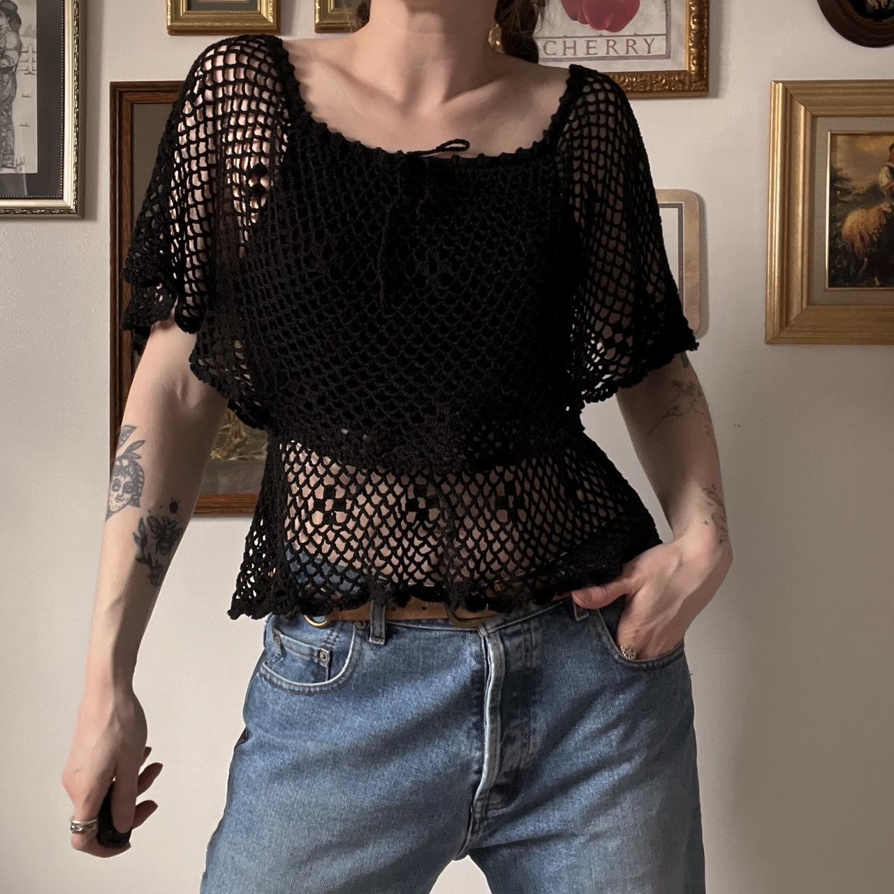 Vintage crochet whimsi top (S)