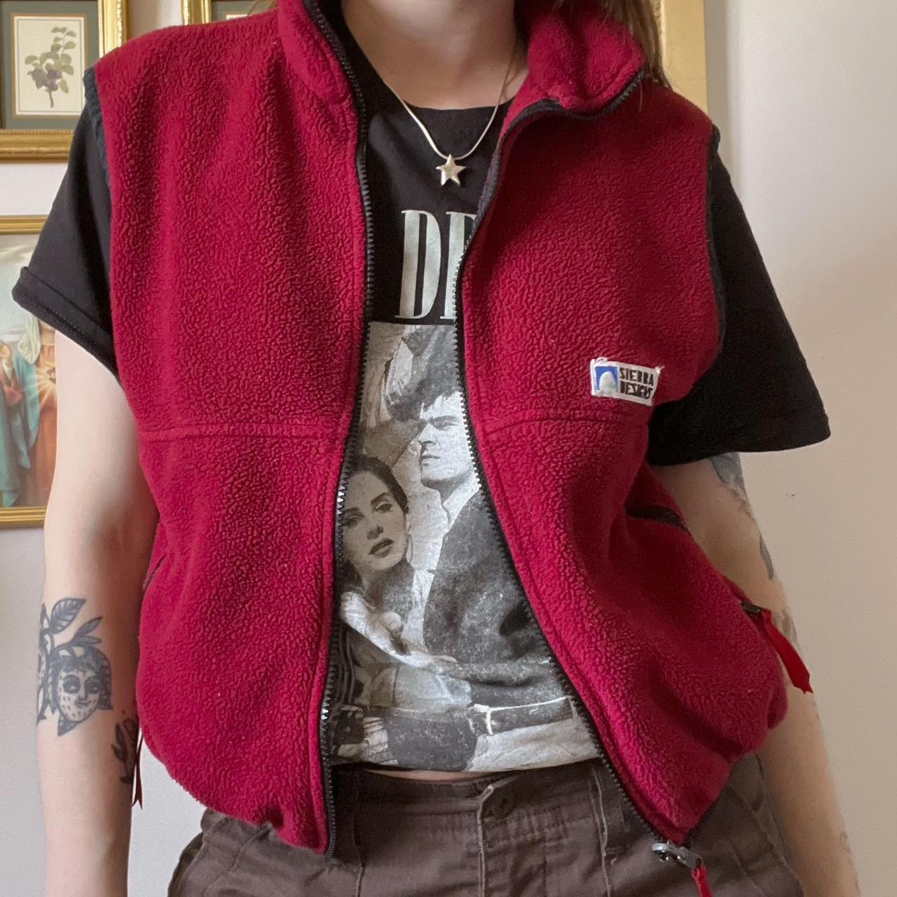 Cherry red fleece vest (S)