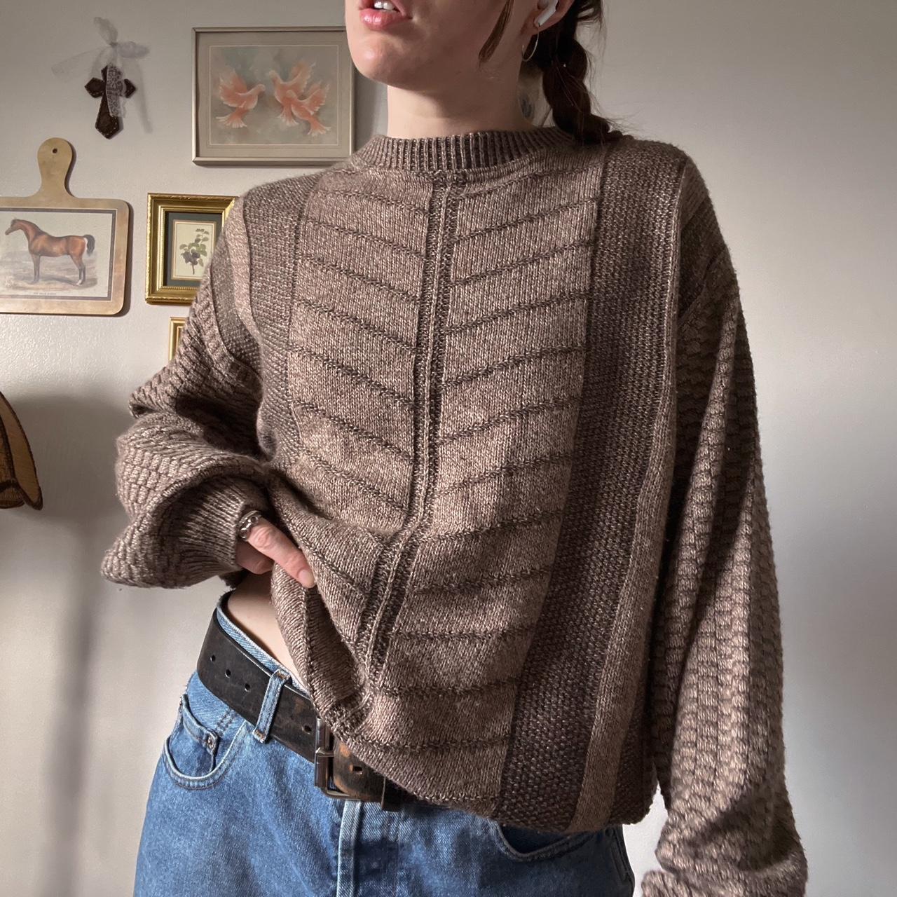 Earthy retro cabin sweater (M)