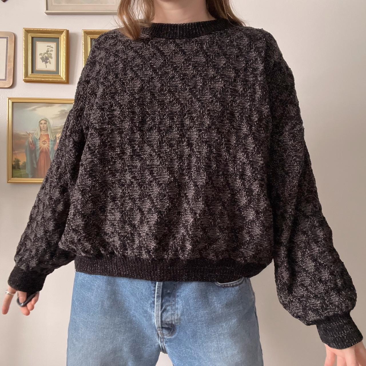 Charcoal diamond textured sweater (L)