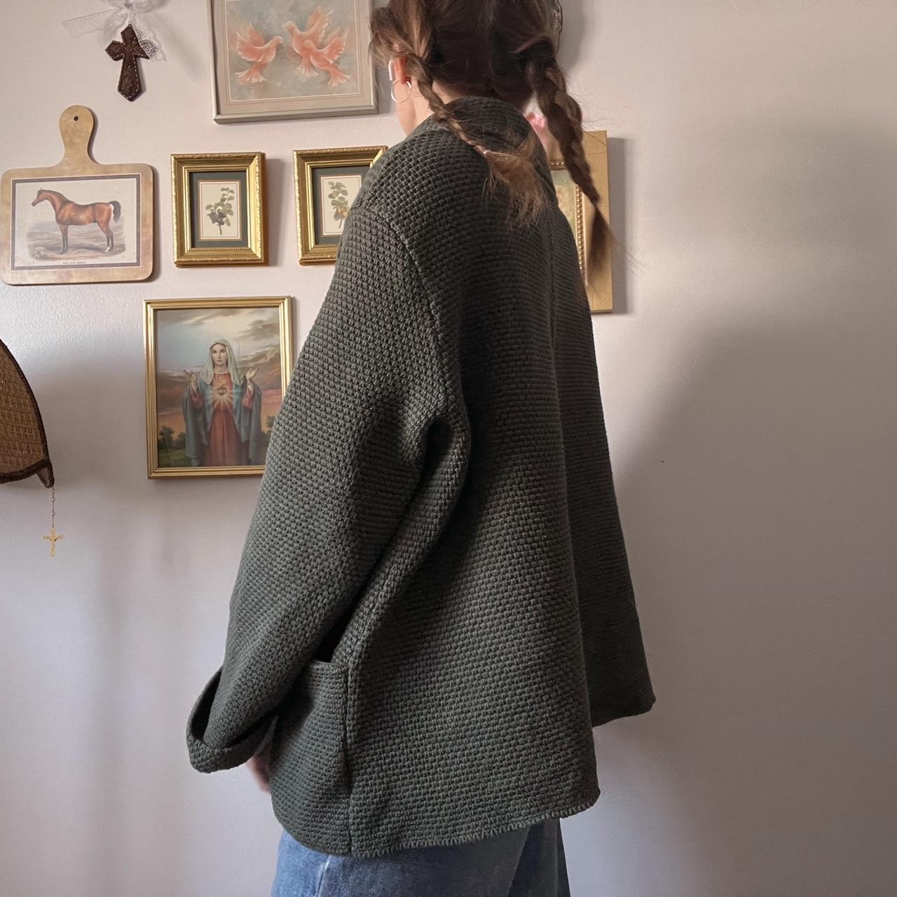 Forest green knit cardigan (XL)