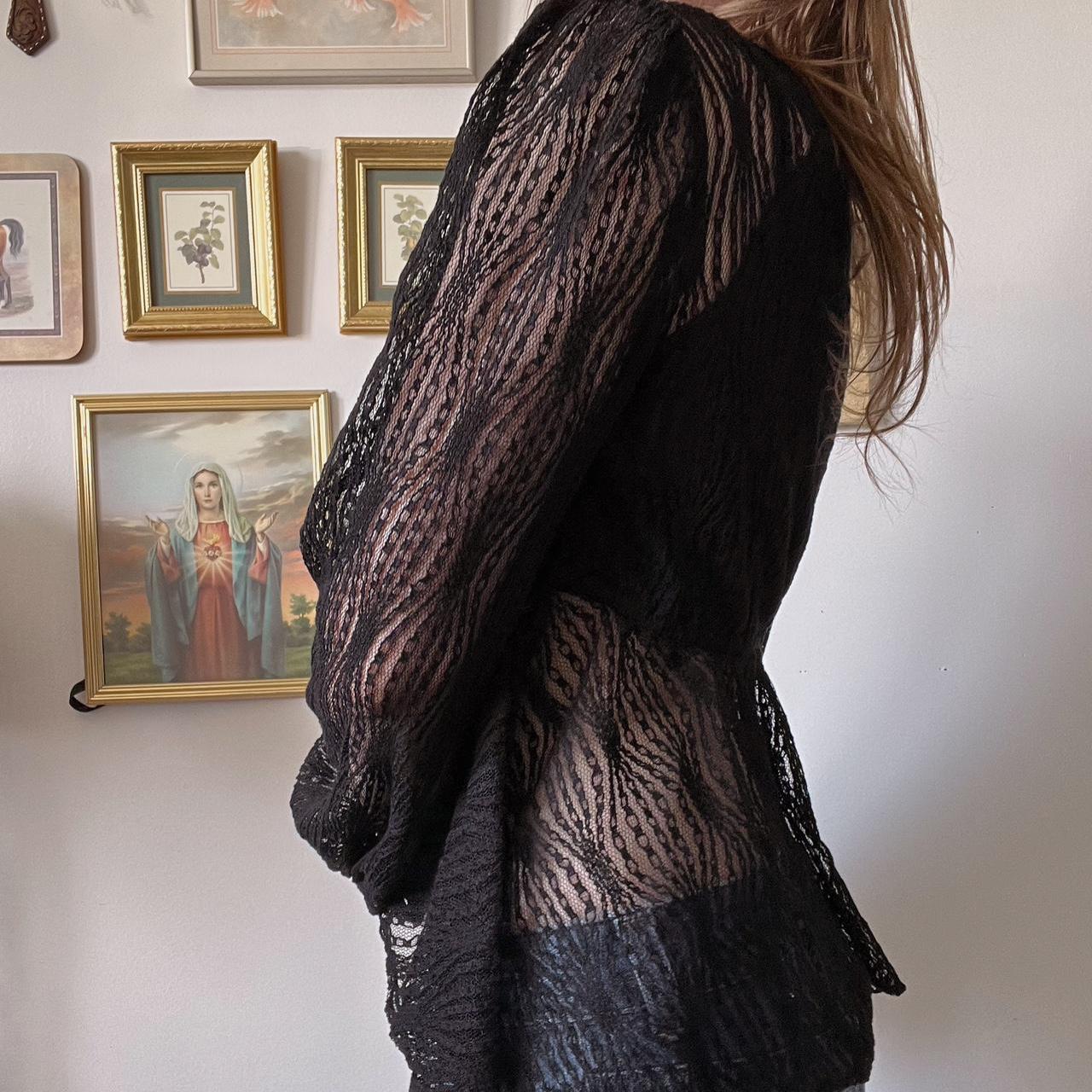 Free people black lace top (M)