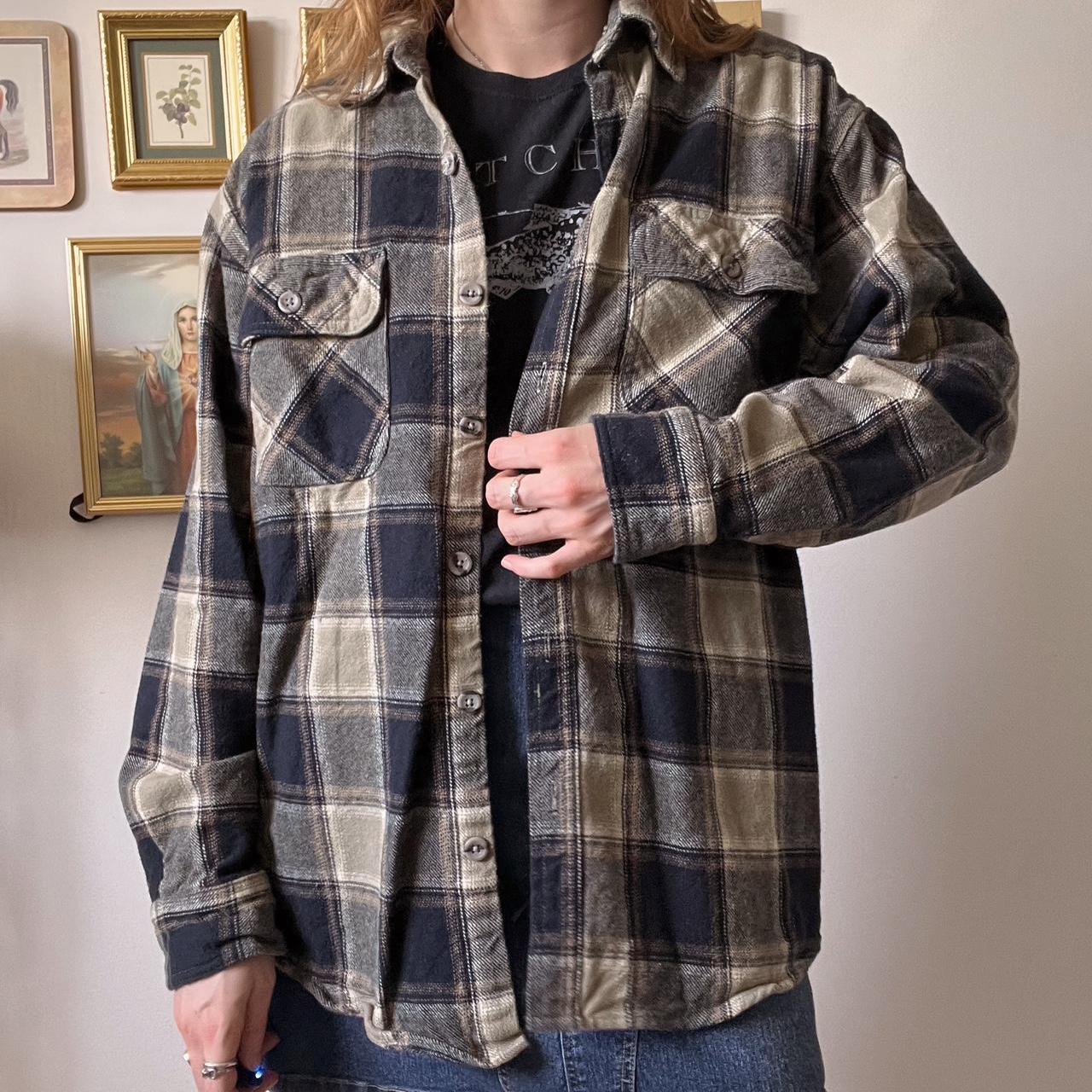 Grunge flannel button up (L)