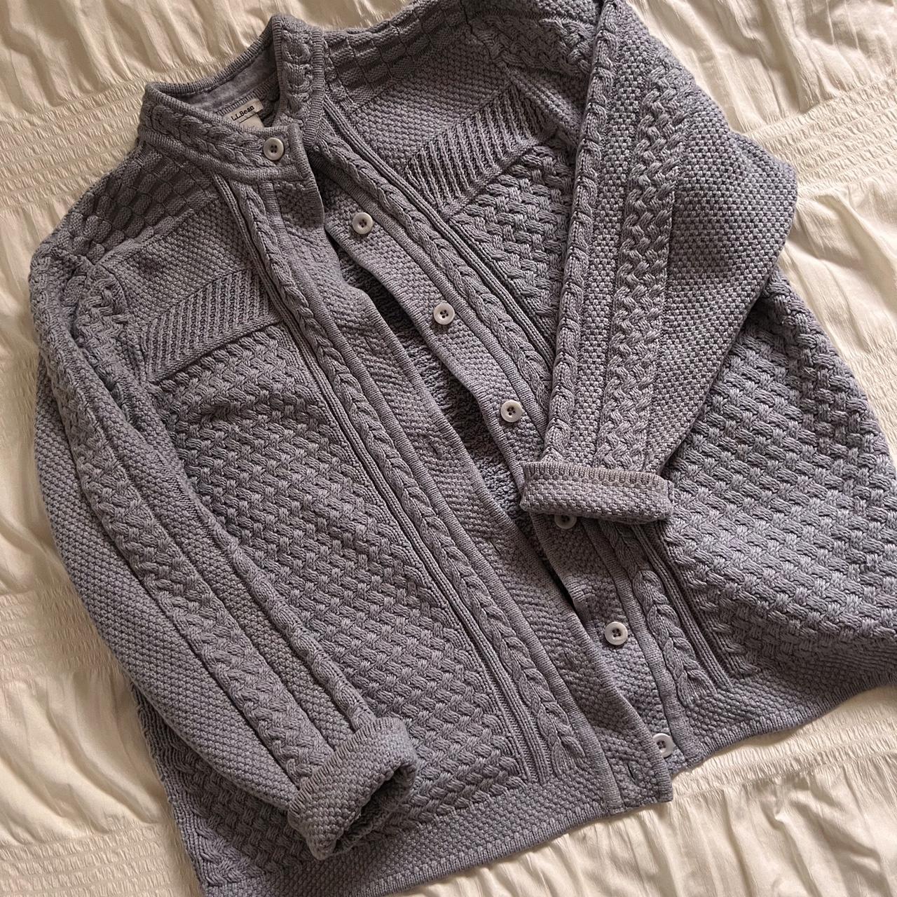 Grey cable knit cardigan (XL)