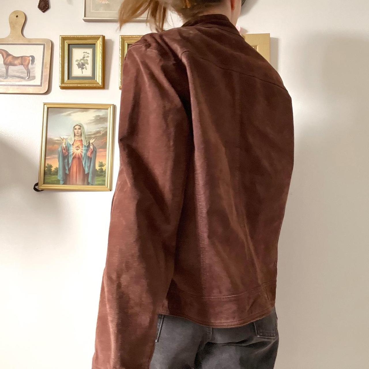 Brown leather jacket (XL)