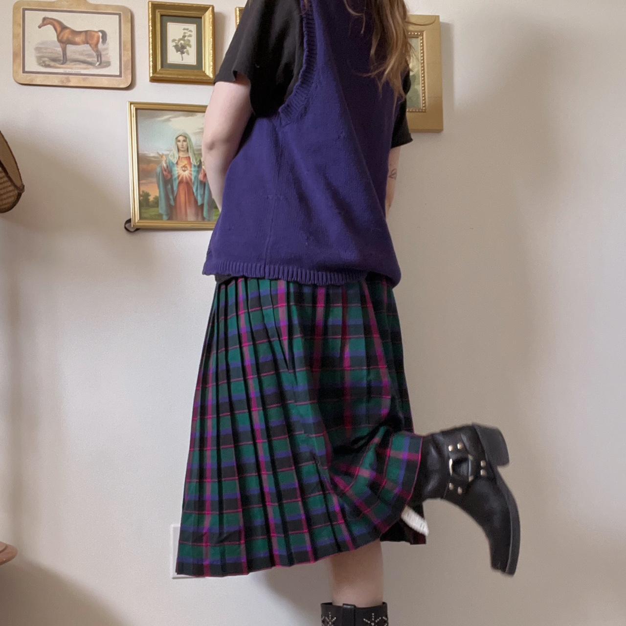 Vintage 80s pleated checkered skirt (M/L)