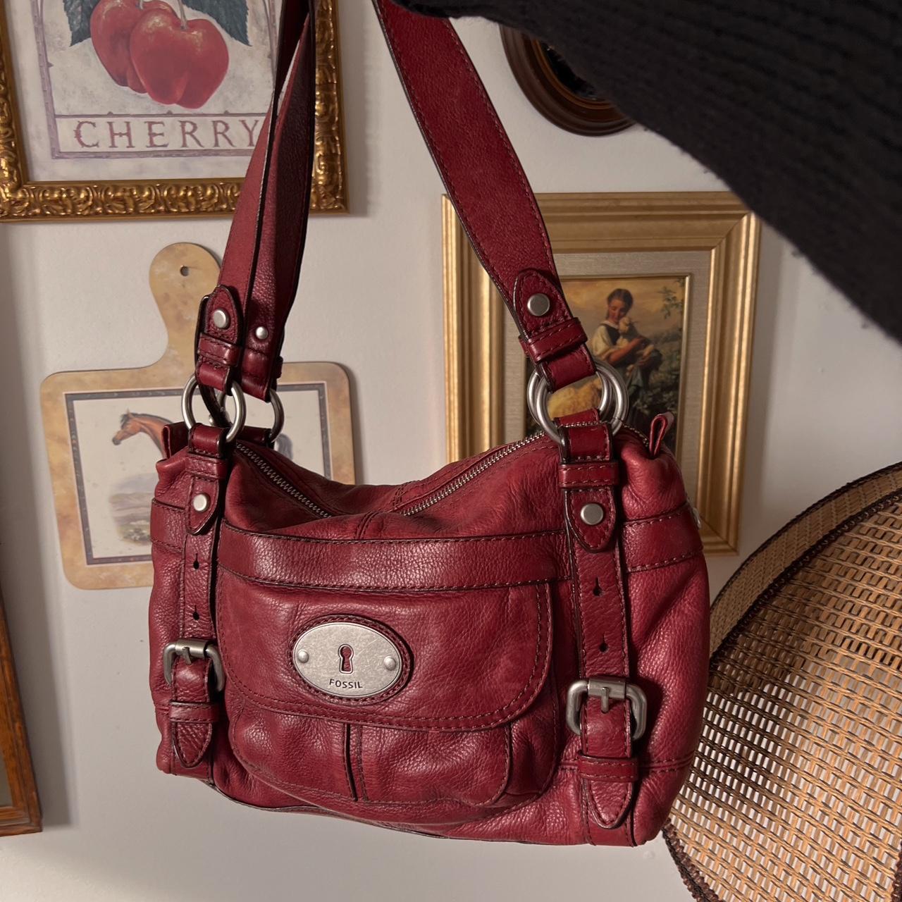 Cherry red leather bag