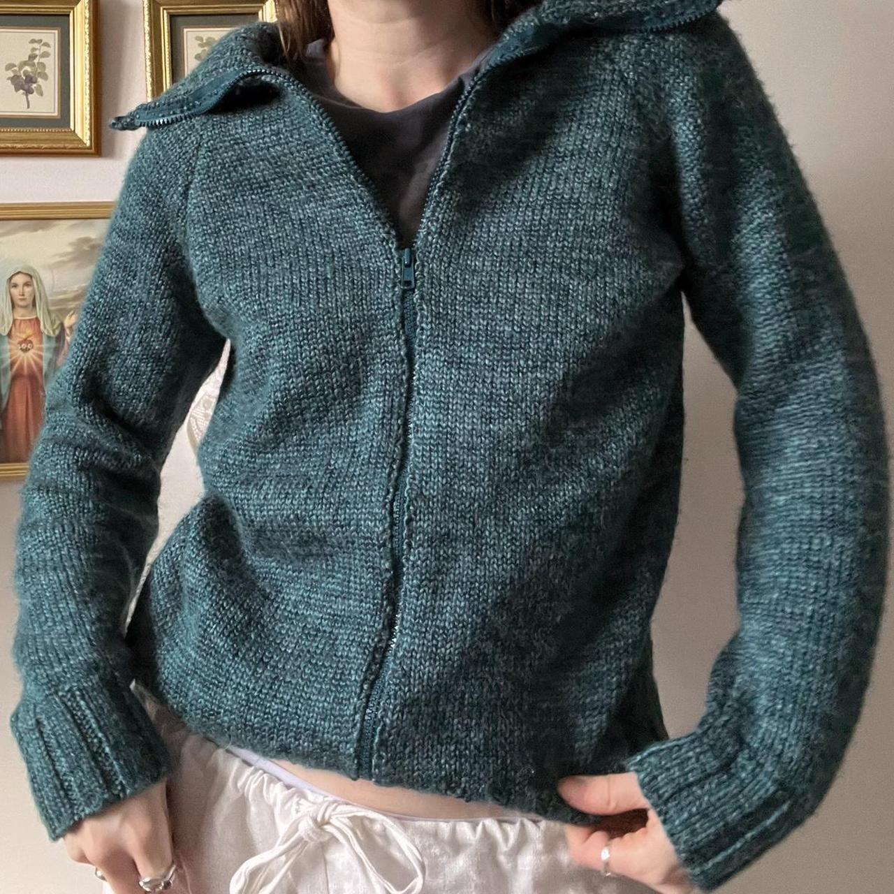 Sea blue knit cardigan (S)