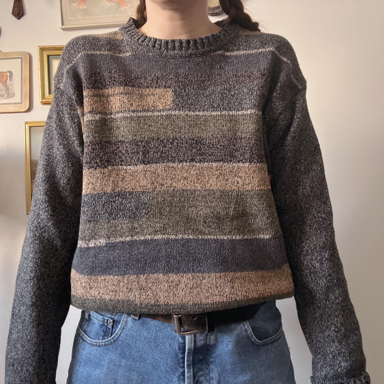 Cozy striped ash knit jumper (M)