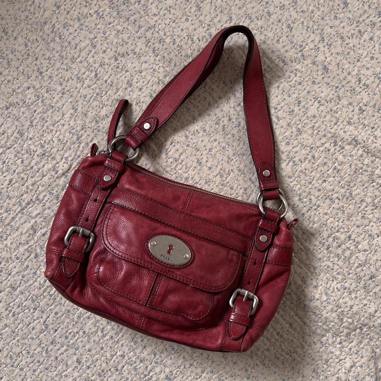 Cherry red leather bag