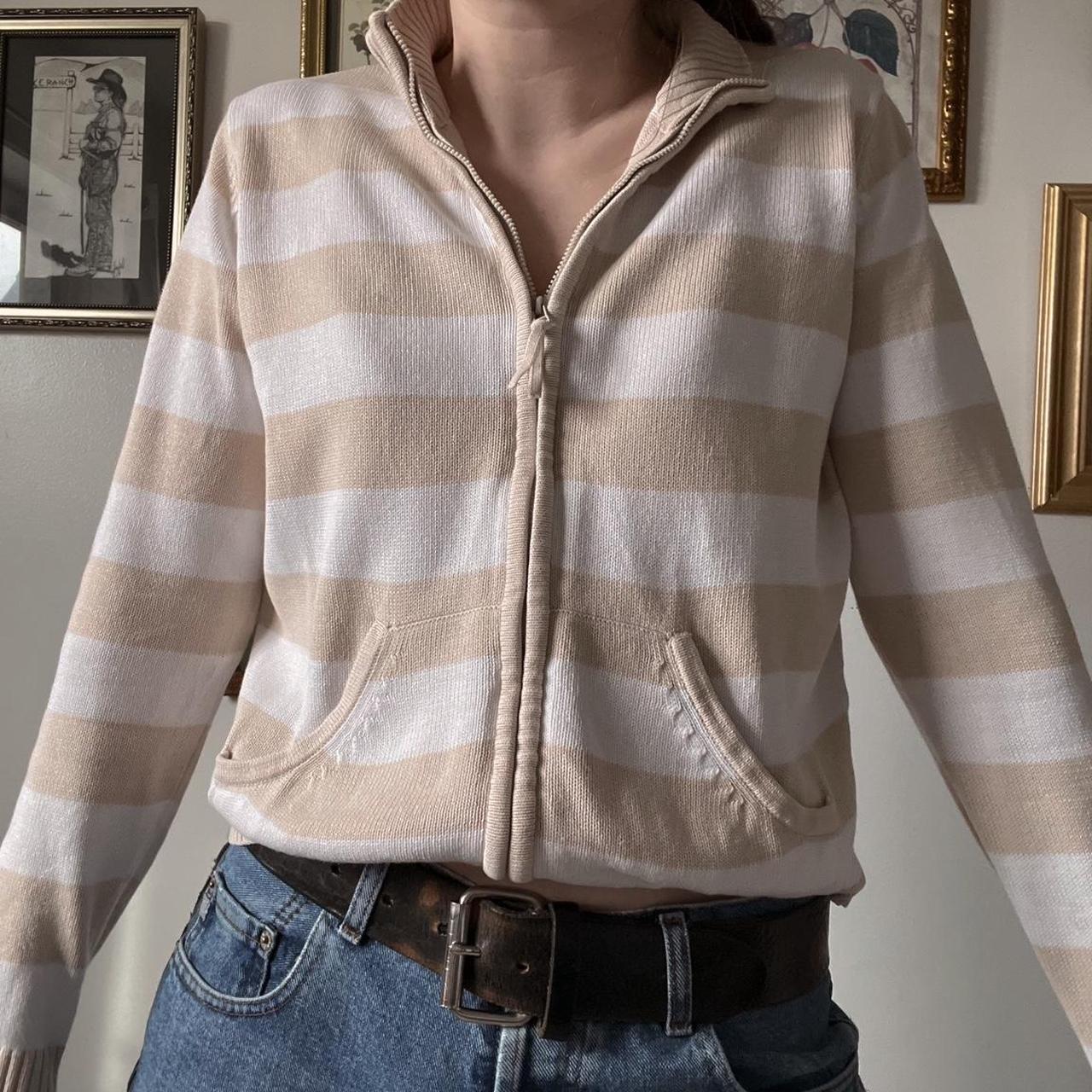 Striped knit mini cardigan (S)