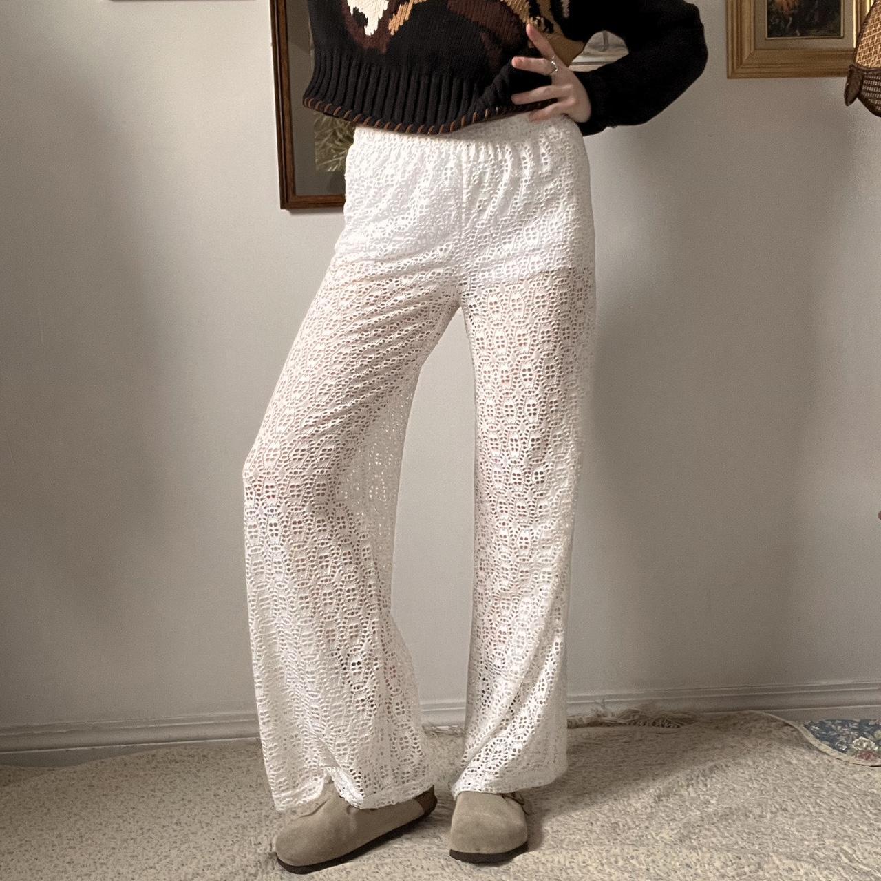 Wide leg lace pants (S)