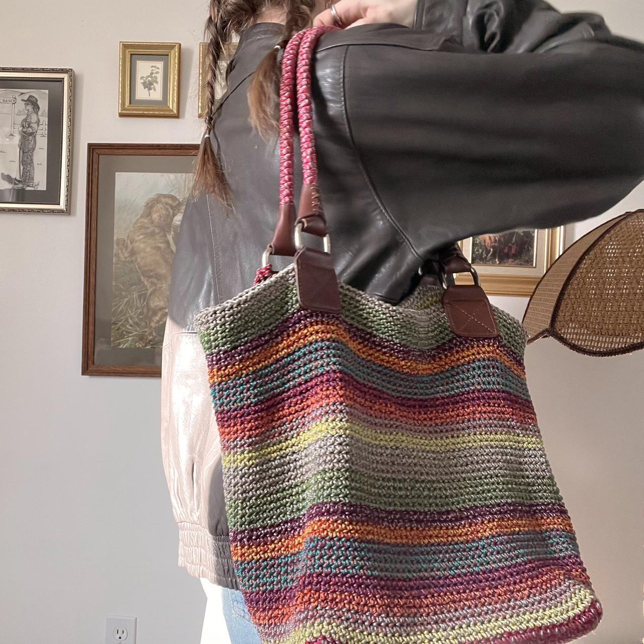 Slouchy rainbow tote bag