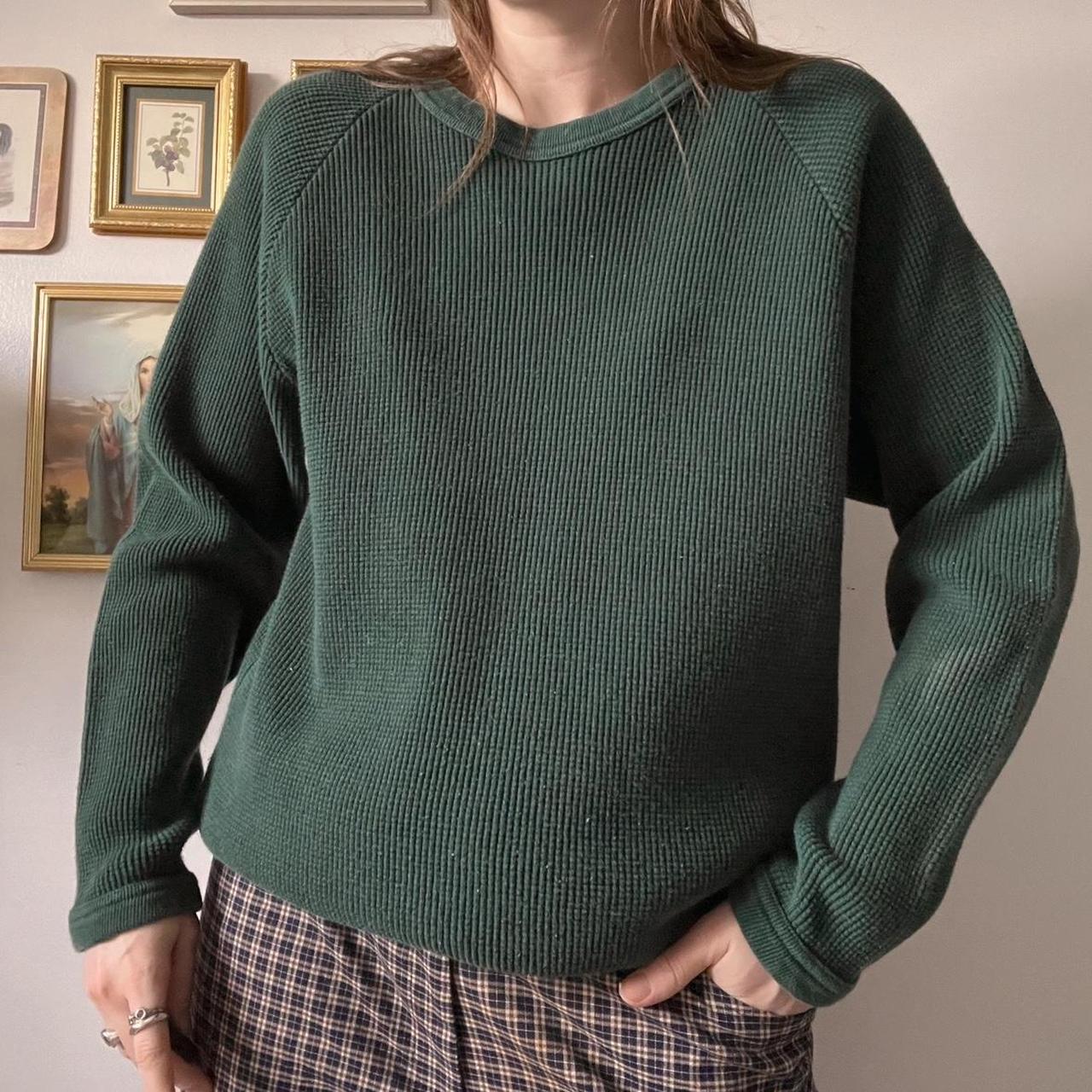 Spruce green waffle knit top (M)