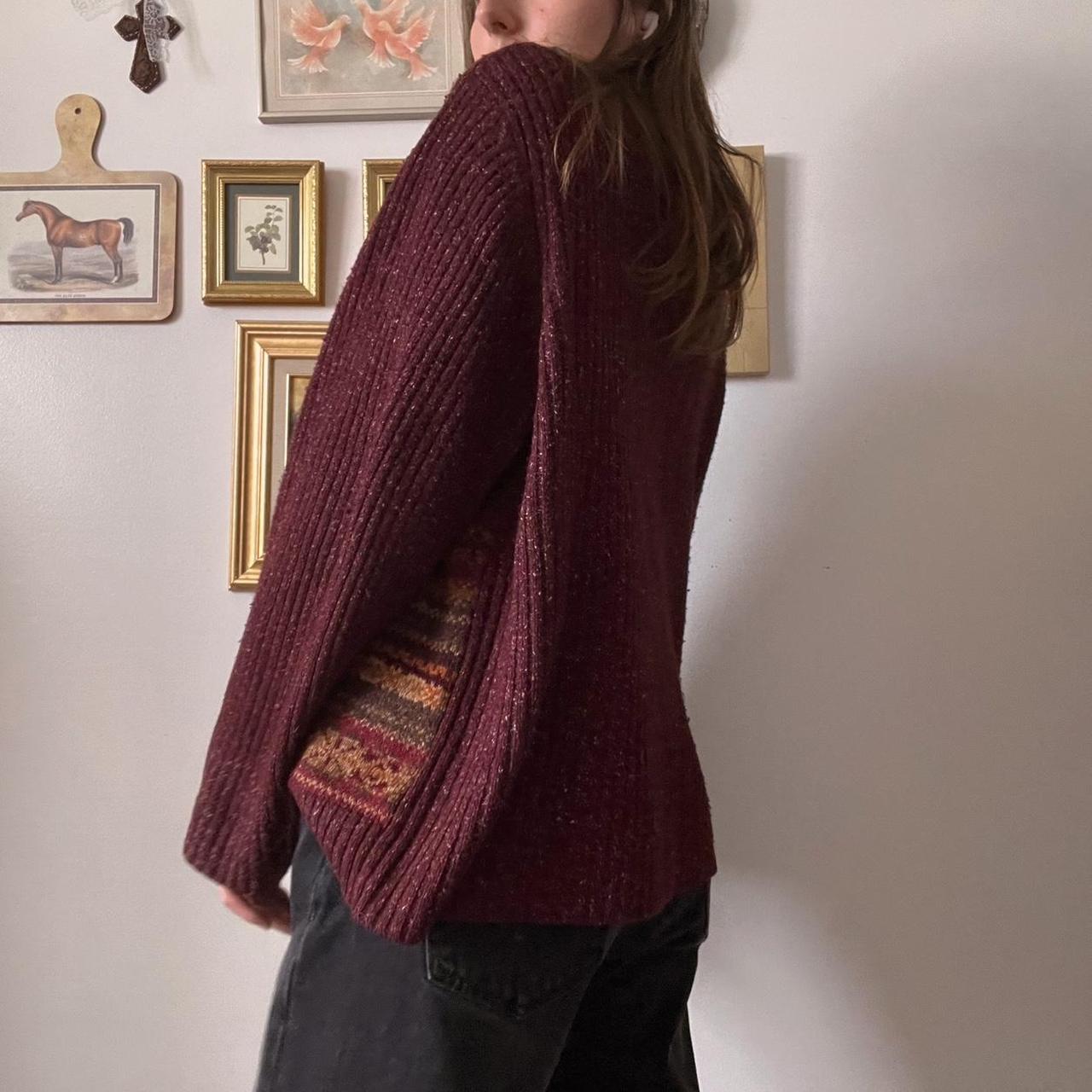 Burgundy naturecore stripe cardigan (L)