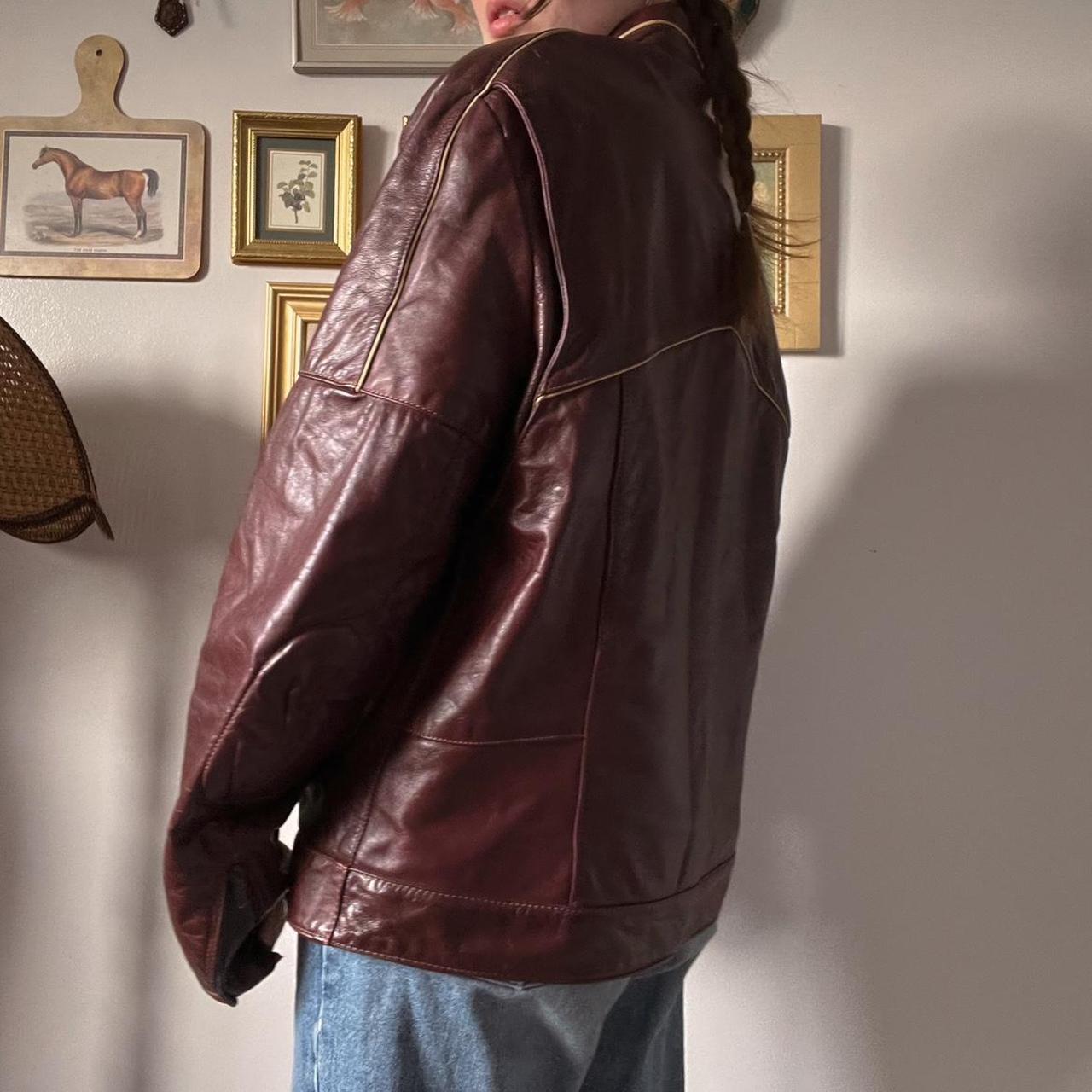 Oxblood leather racing jacket (L)