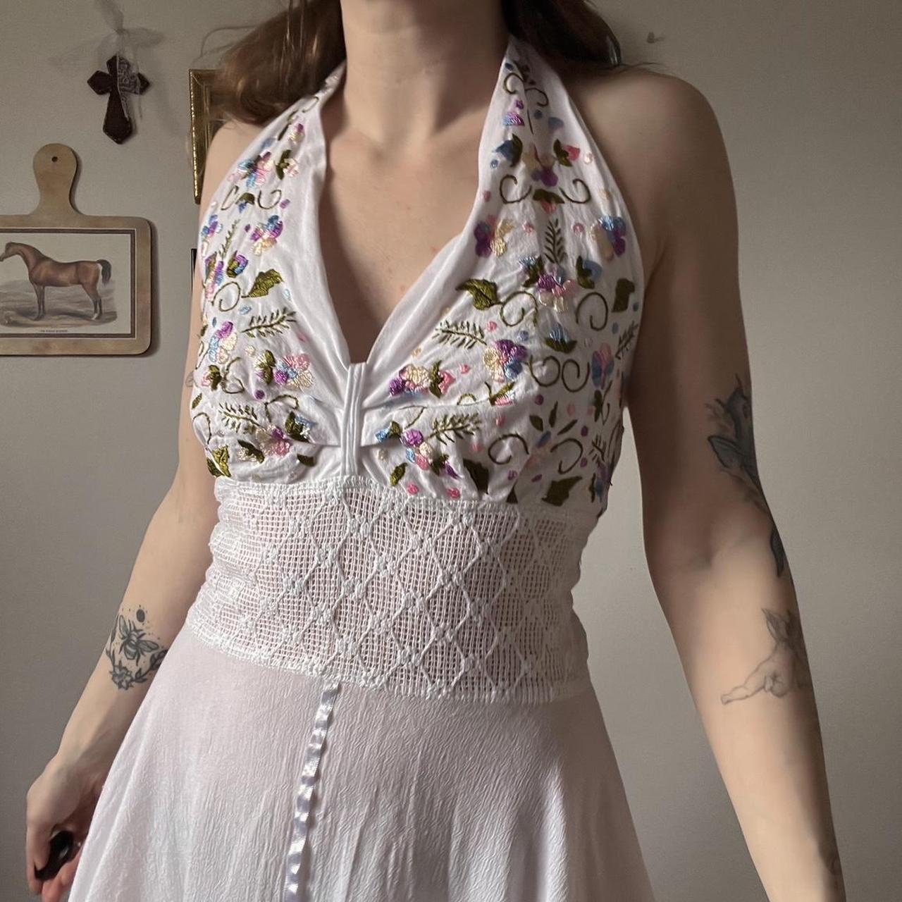 Vintage white halter fairy dress (L)