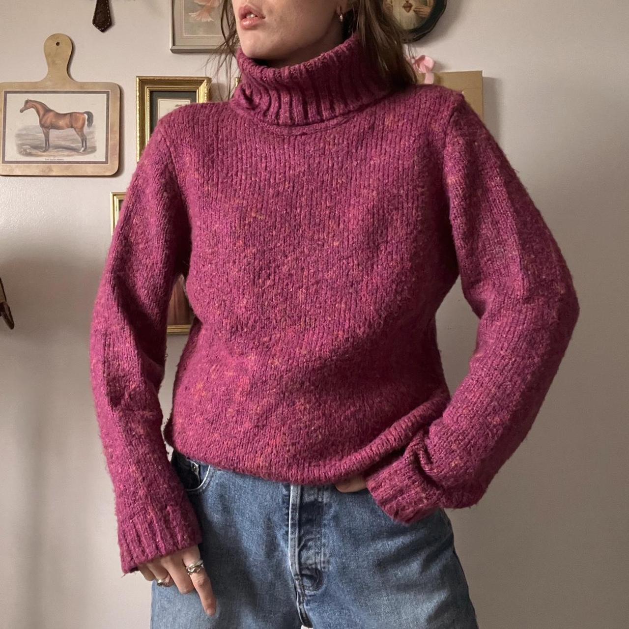 Magenta rose knit jumper (L)