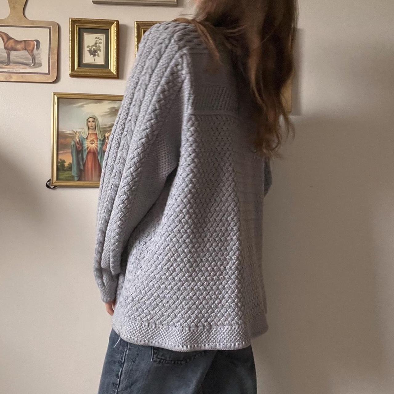 Grey cable knit cardigan (XL)