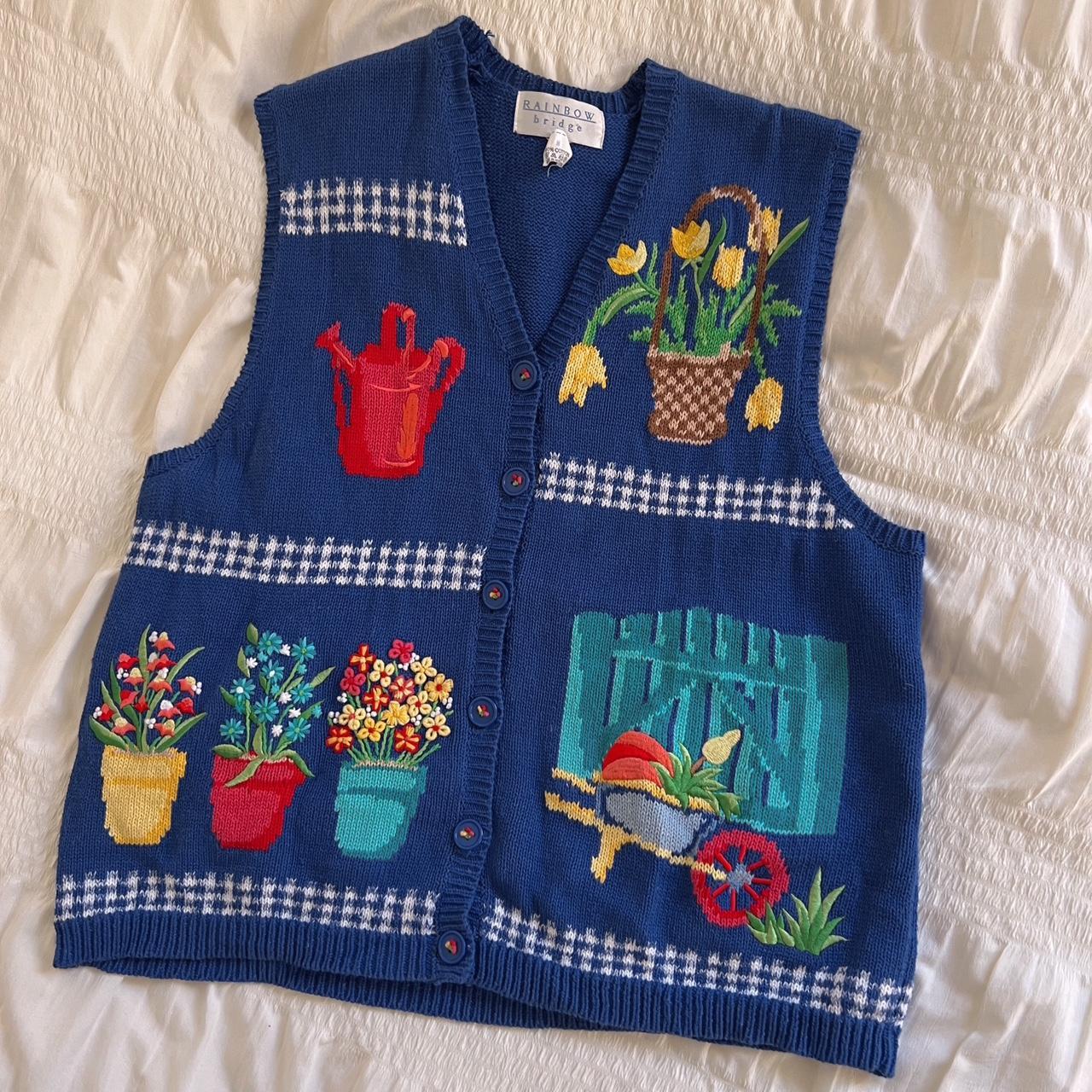 Cottagecore garden knit vest (M)