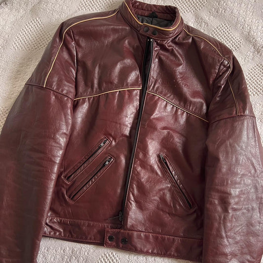 Oxblood leather racing jacket (L)