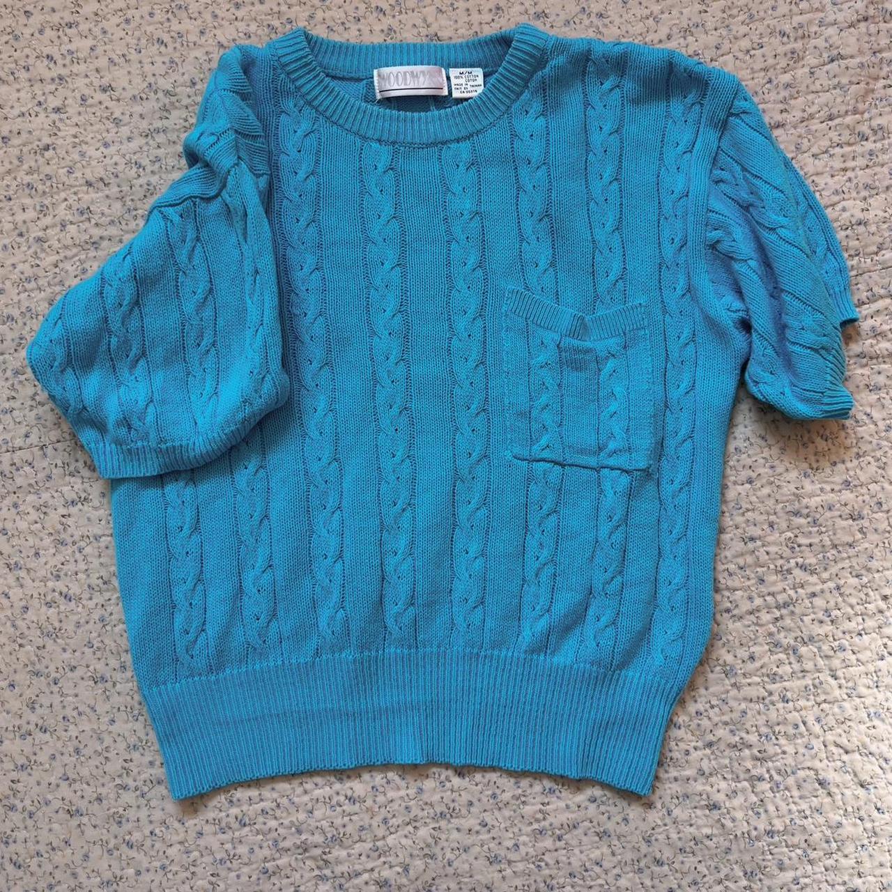 Ocean blue cable knit (M)