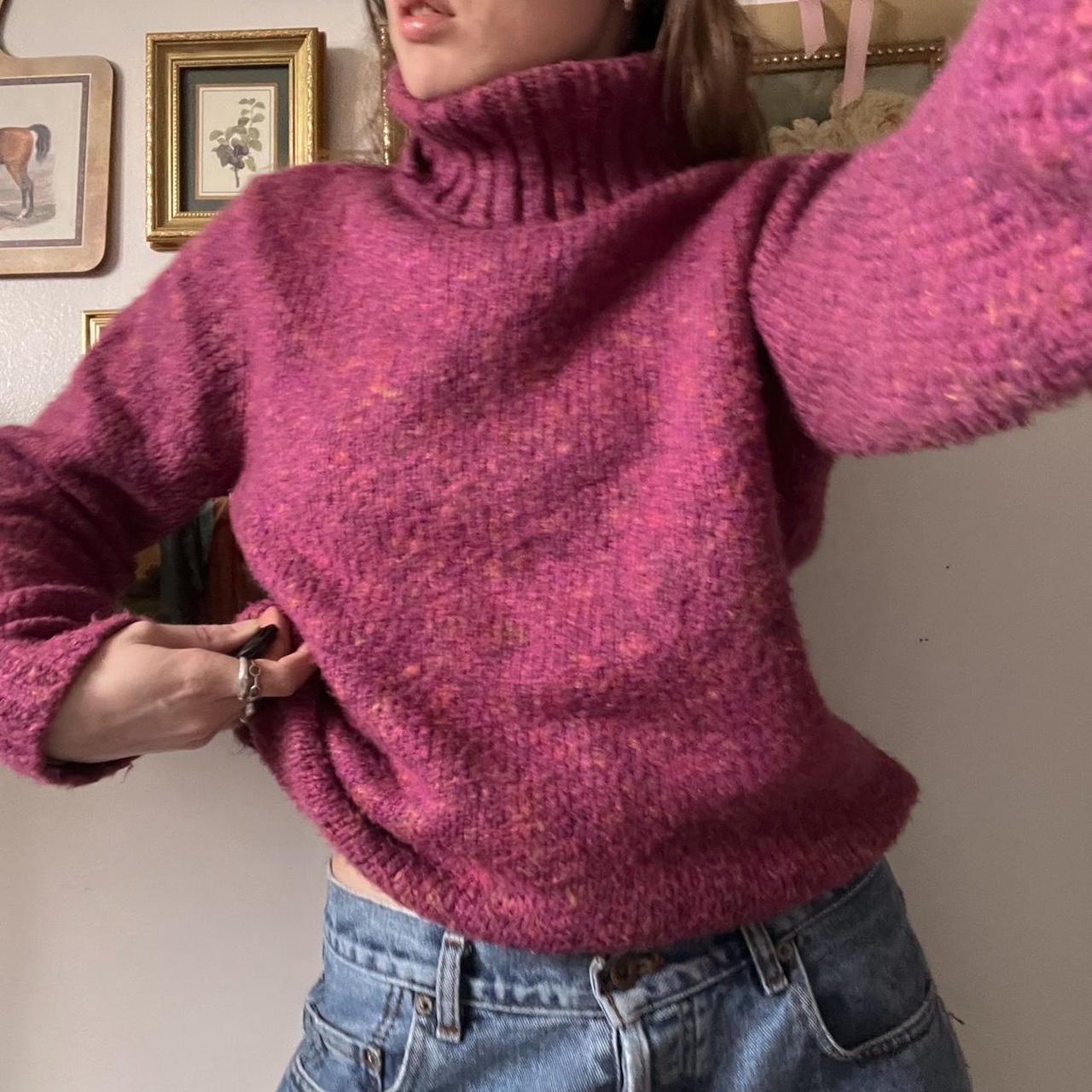 Magenta rose knit jumper (L)