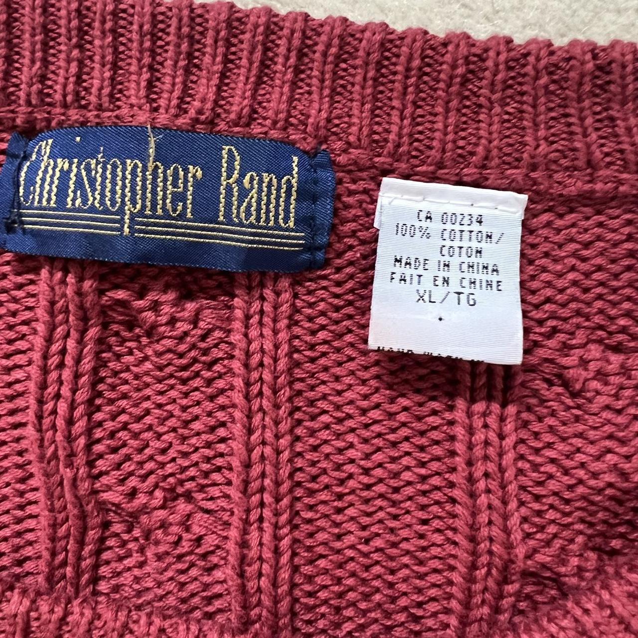 Dark red cable knit sweater (XL)