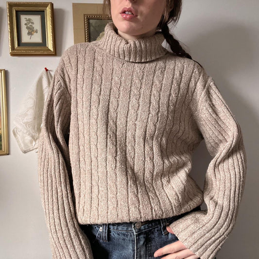 Oat ribbed knit sweater (L)