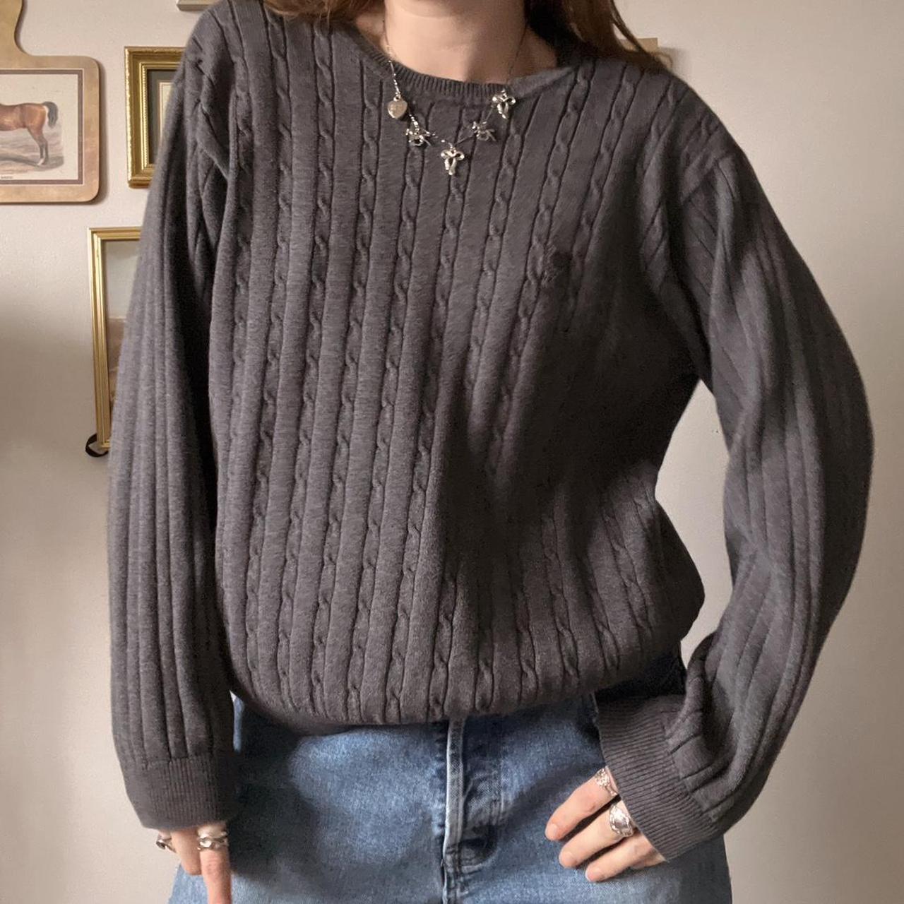 Charcoal grey cable knit (M)