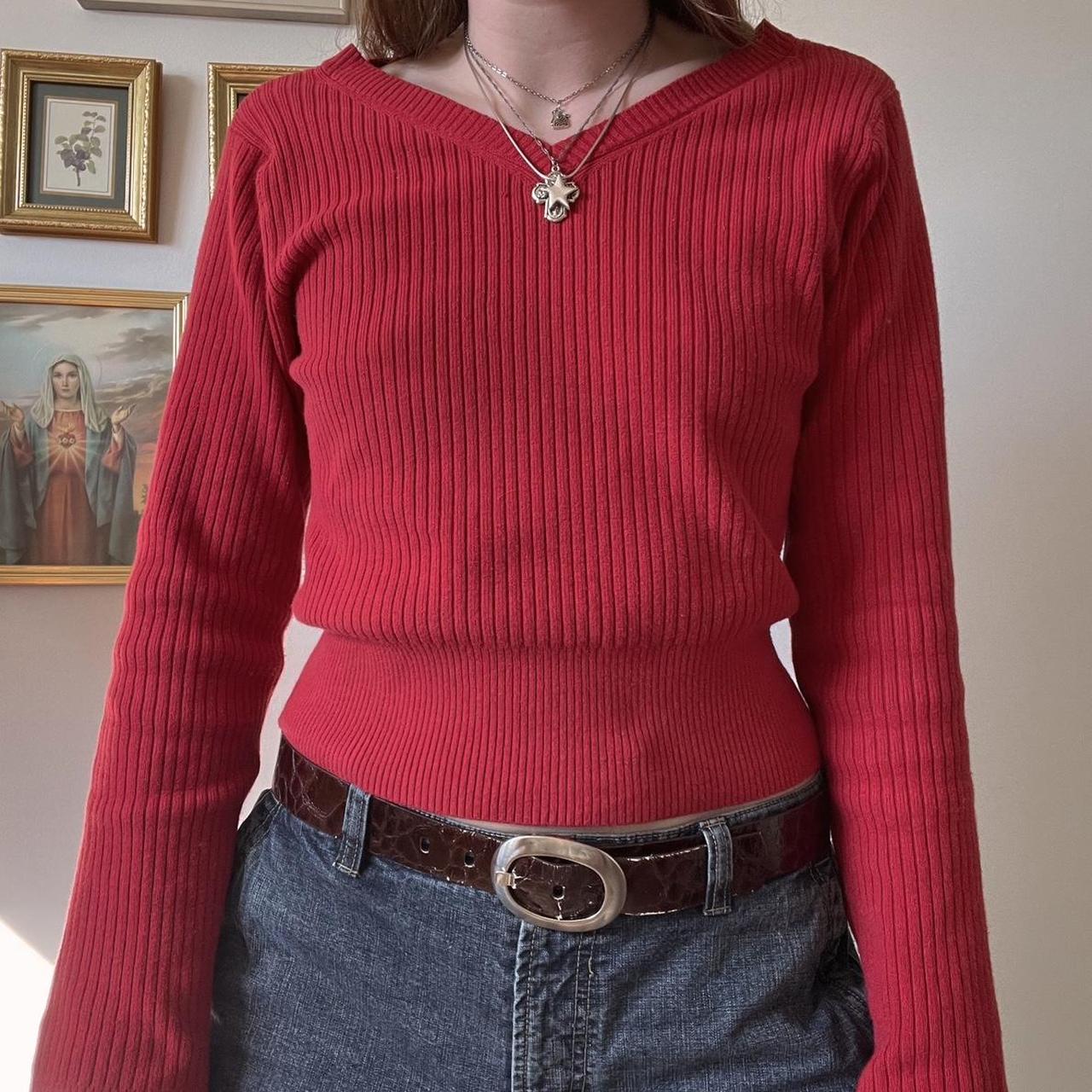 Apple red mini knit sweater (M)