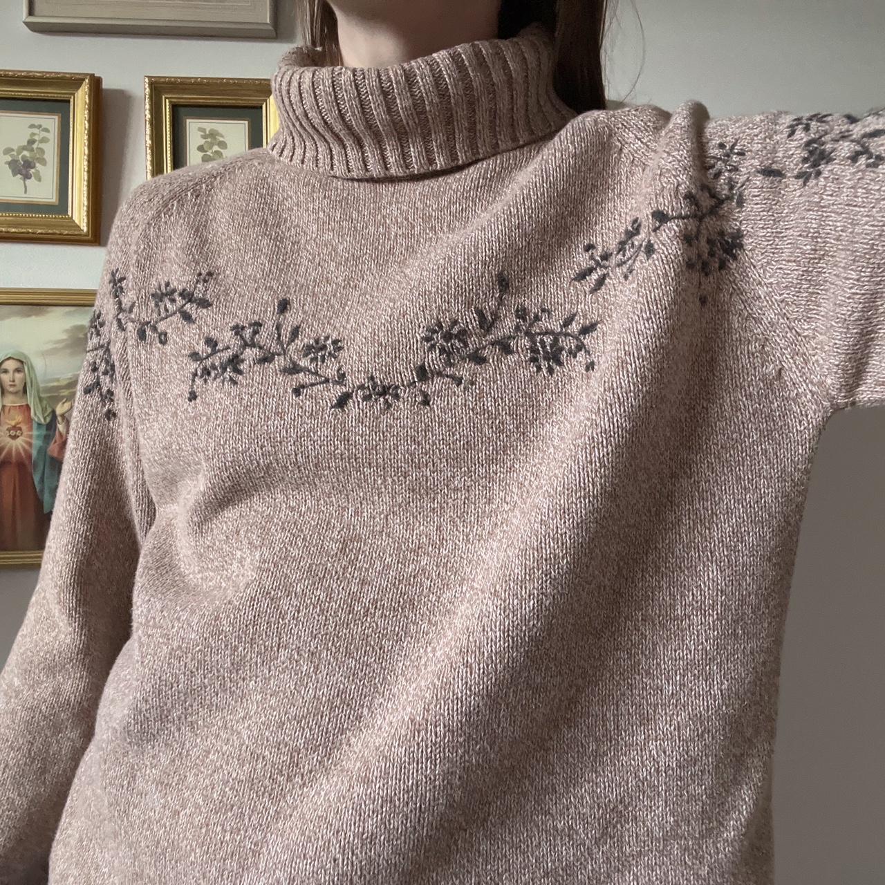 Oat brown floral knit (M)