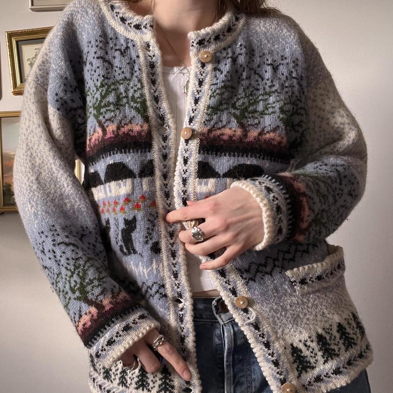 Vintage wool cottage cardigan (S/M)