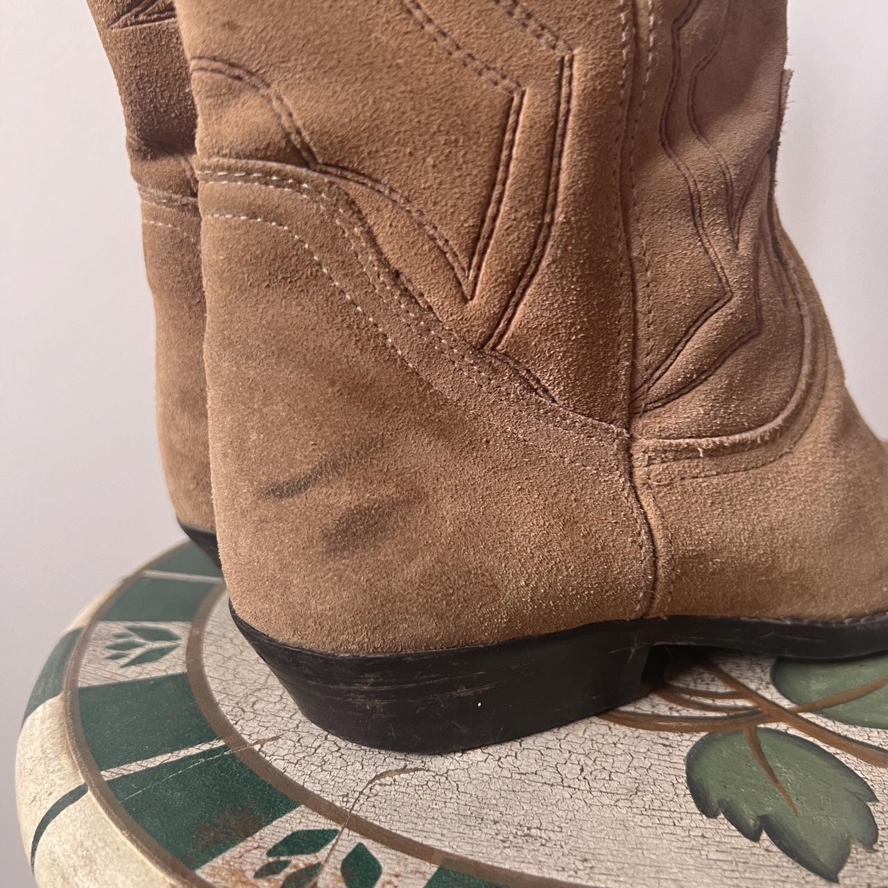 Tan suede cowboy boots (8)