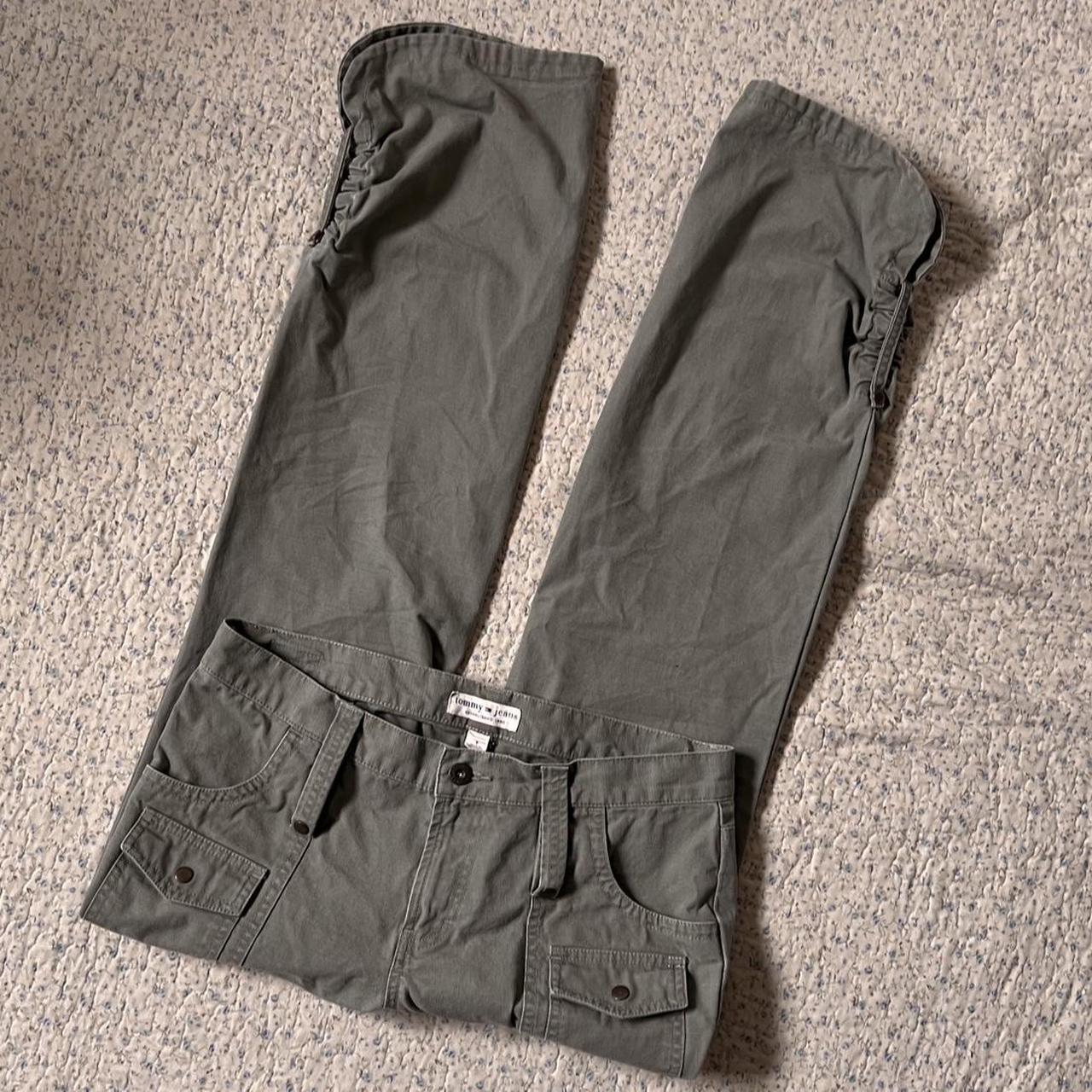 Sage green low rise pants (S)