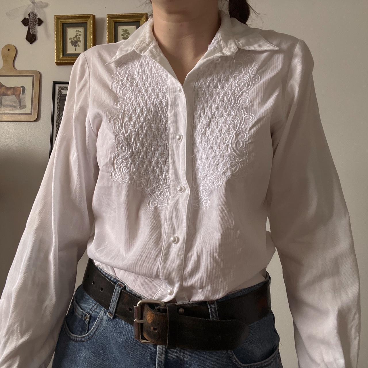 Vintage cowgirl textured blouse (M)