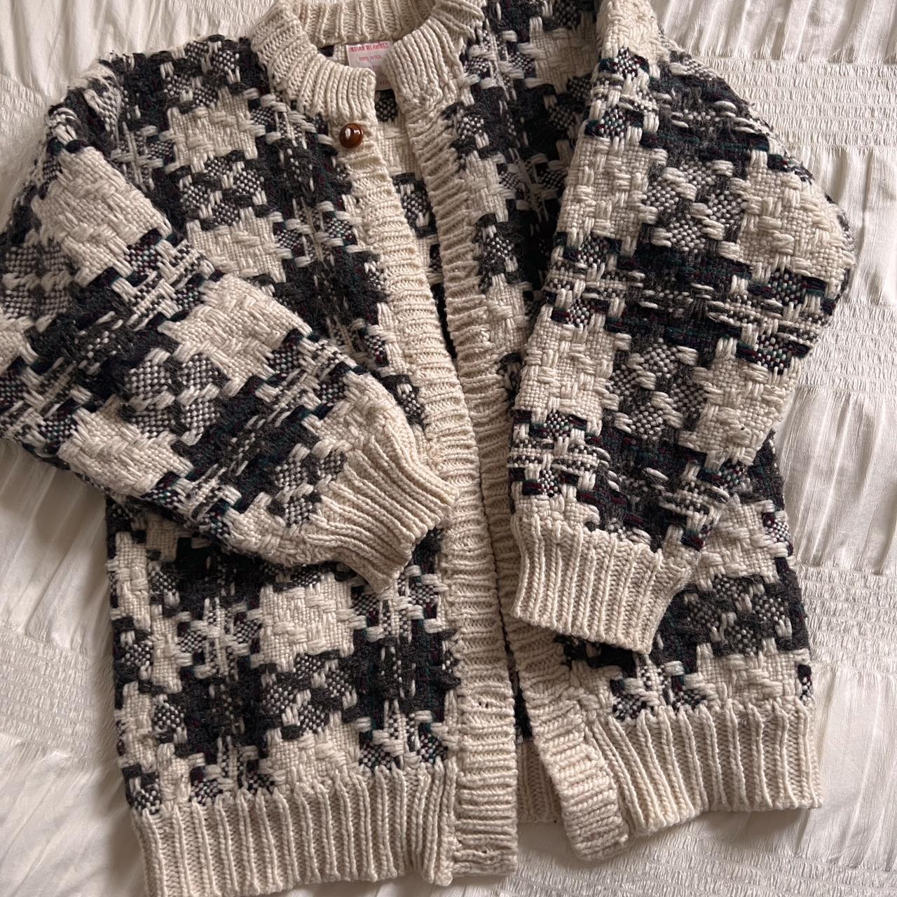 Chunky wool checkered knit (M/L)