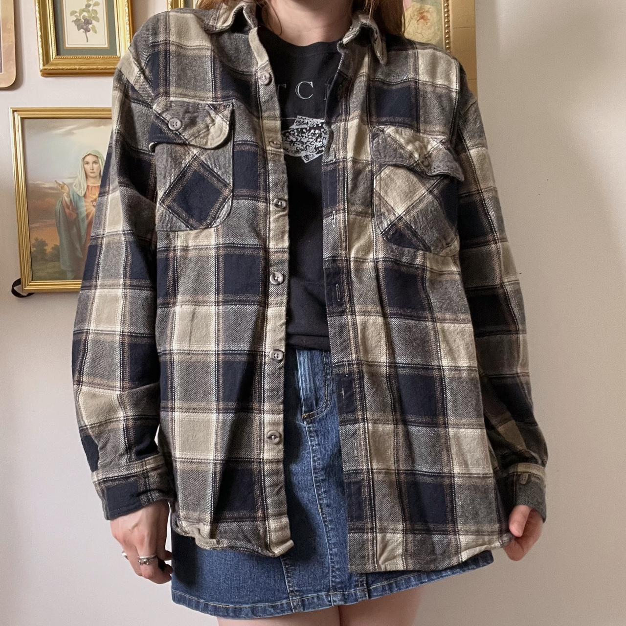 Grunge flannel button up (L)