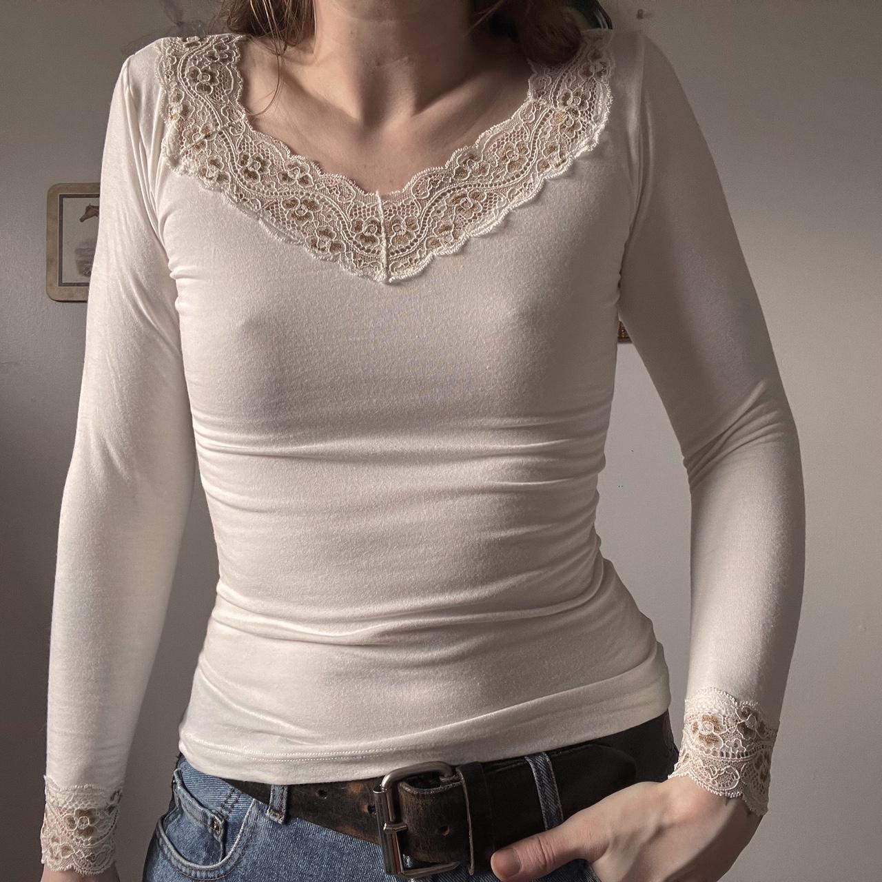 Elegant vintage lace top (S)