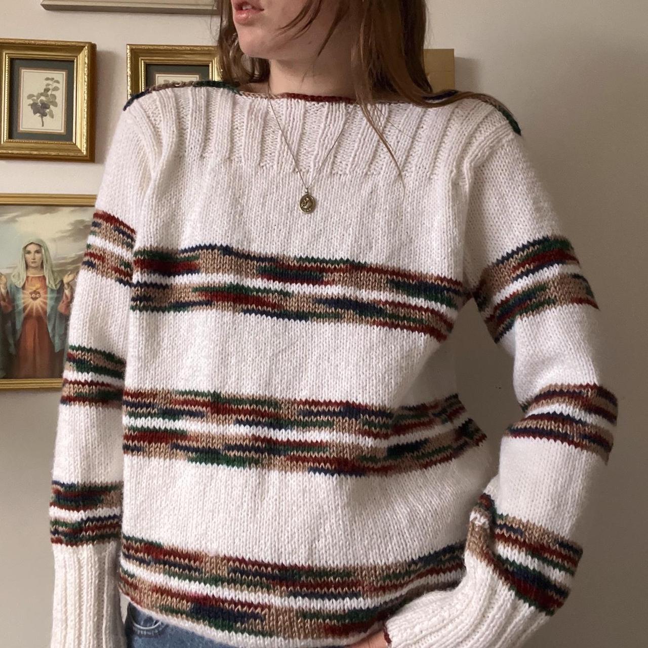 Cozy stripe knit sweater (M)