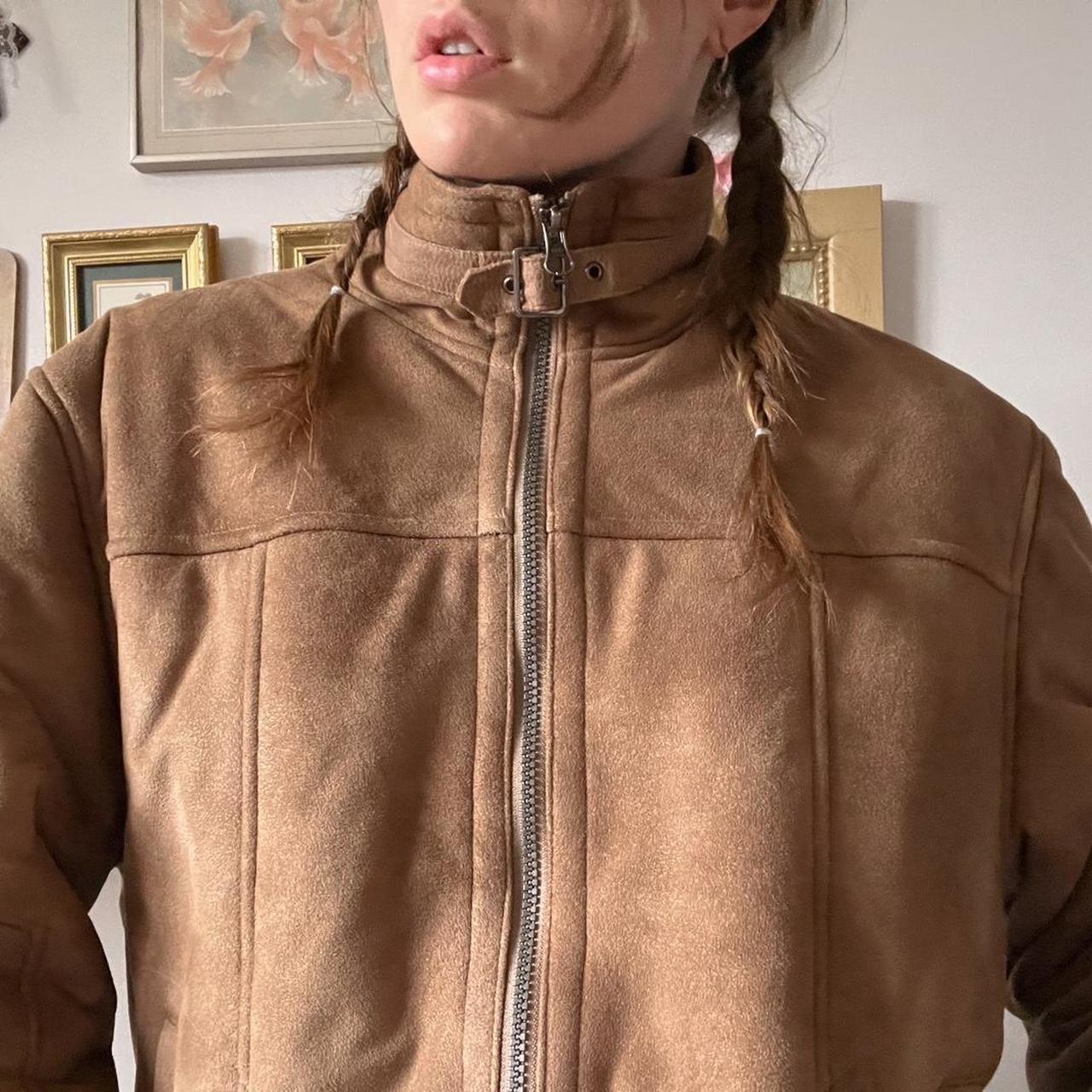 Cozy vintage brown moto jacket (M)