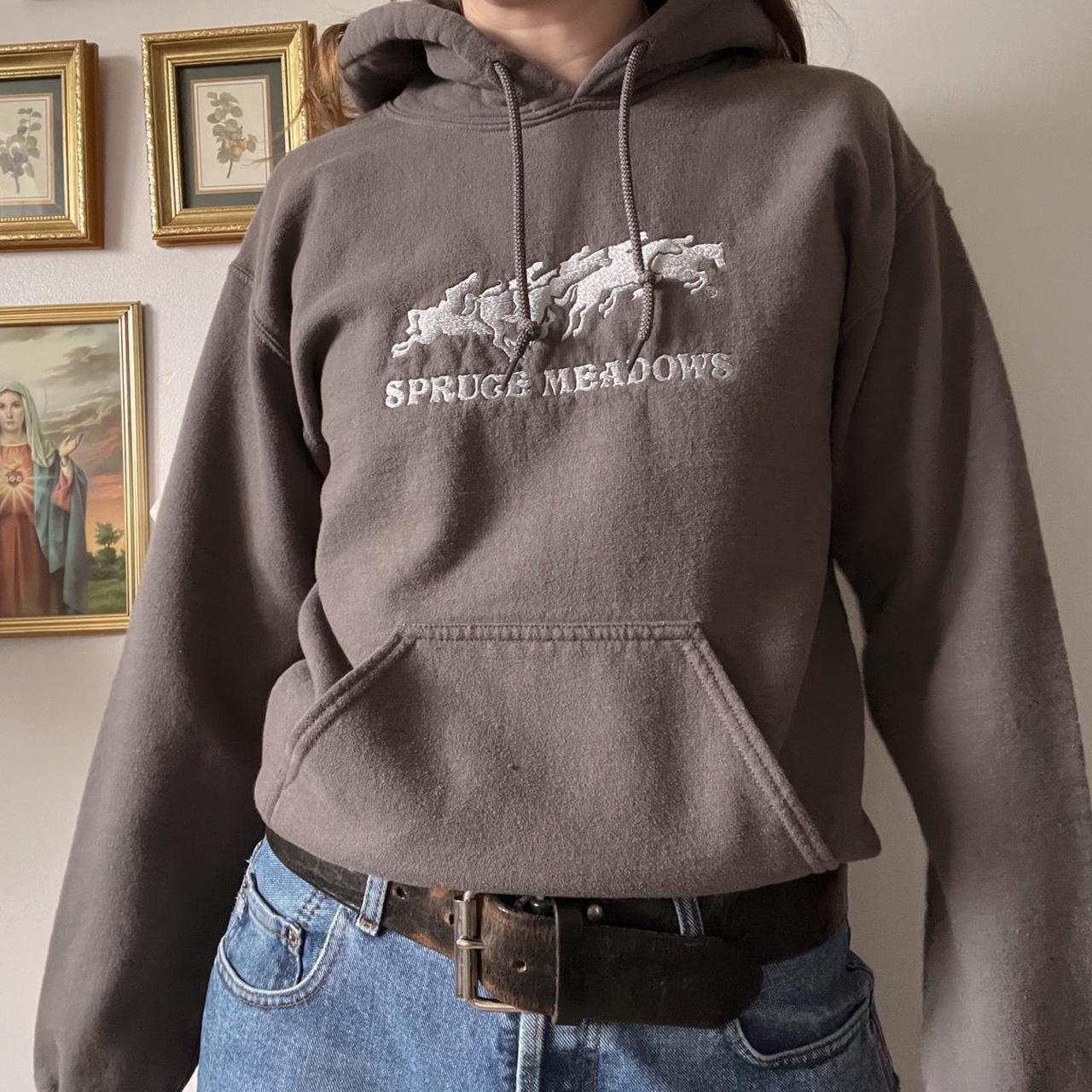 Wild horses embroidered hoodie (S)