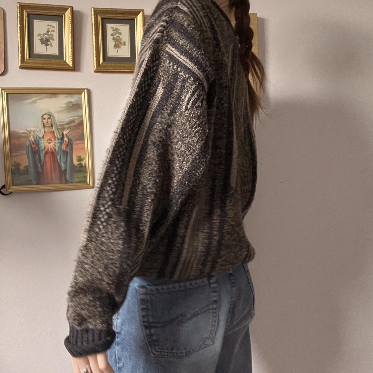 Chunky dark 80's knit sweater (L)