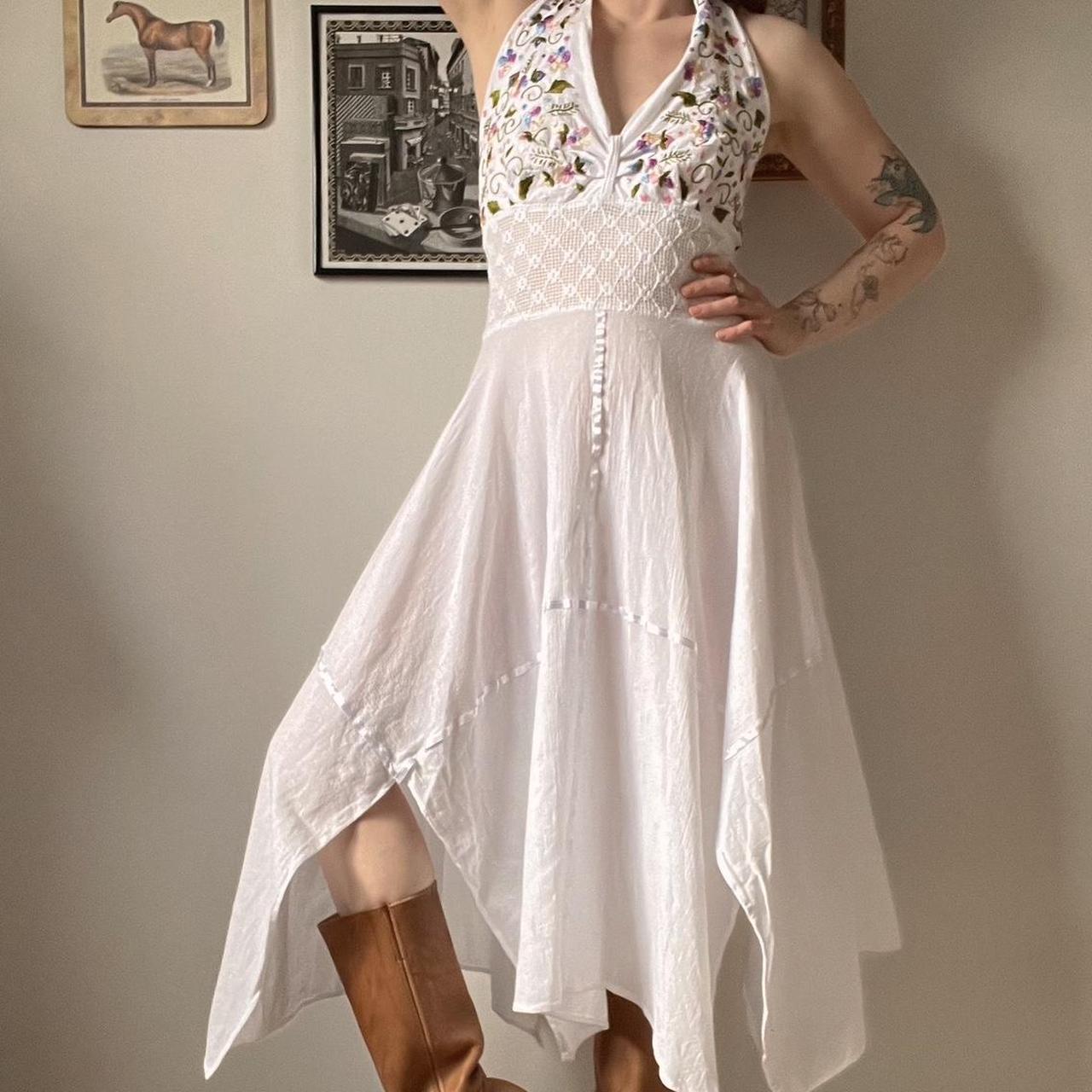 Vintage white halter fairy dress (L)