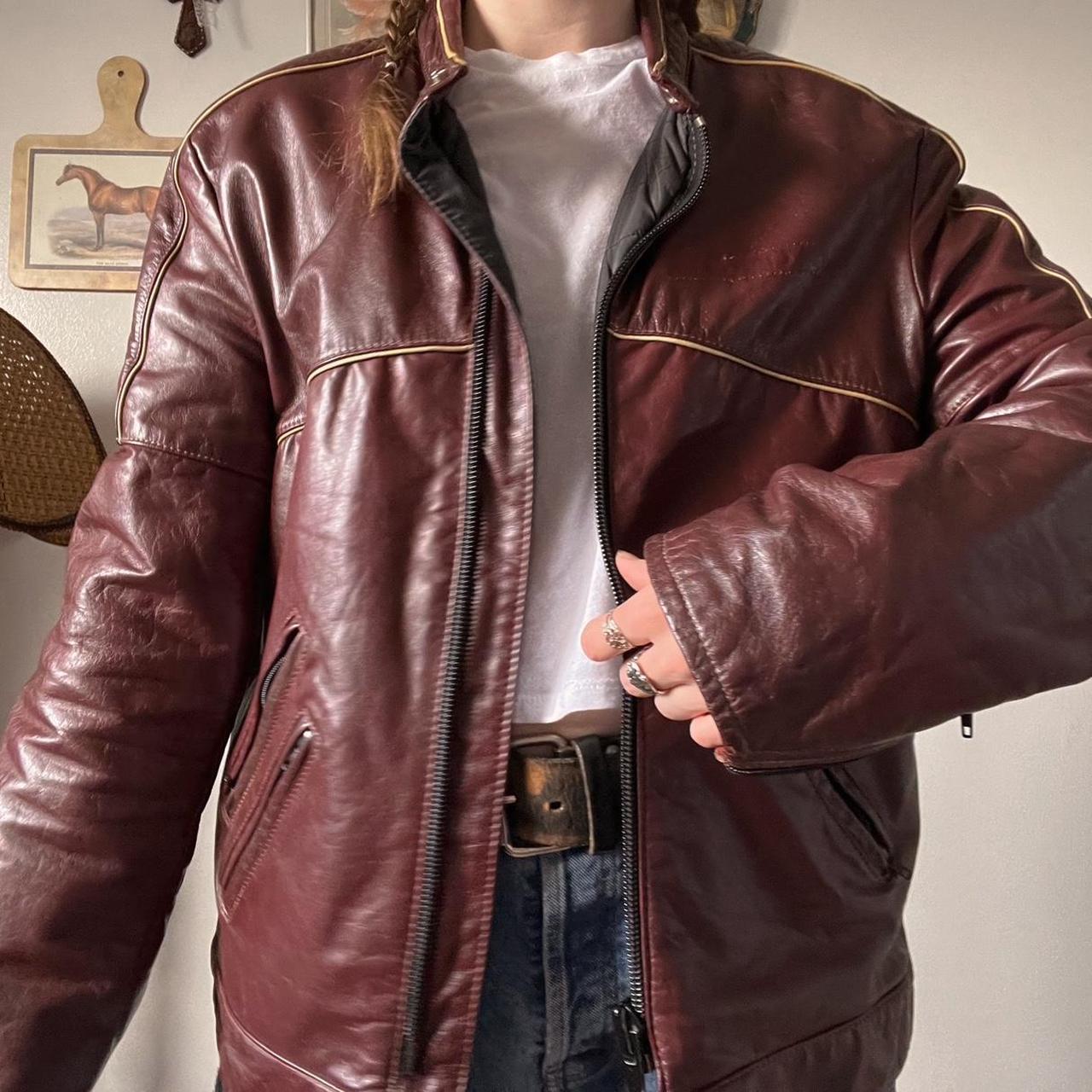 Oxblood leather racing jacket (L)