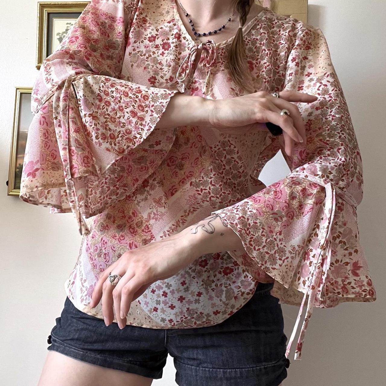 Patchwork floral top (S)