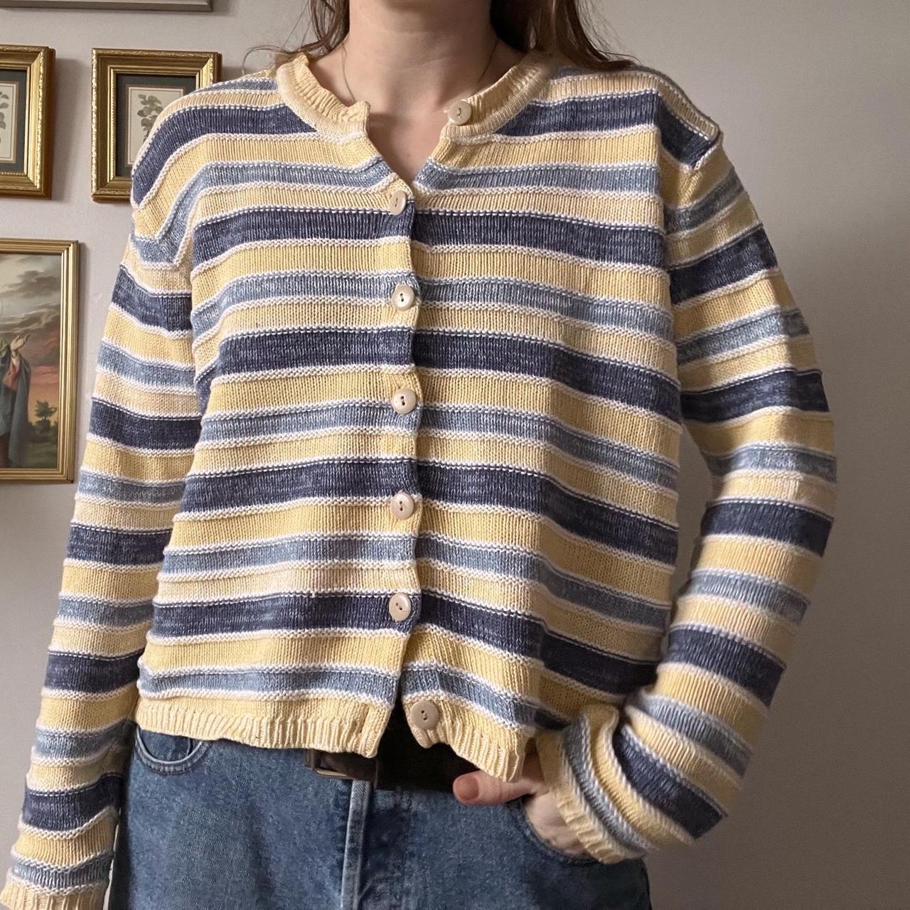 Cozy striped knit cardigan (M)