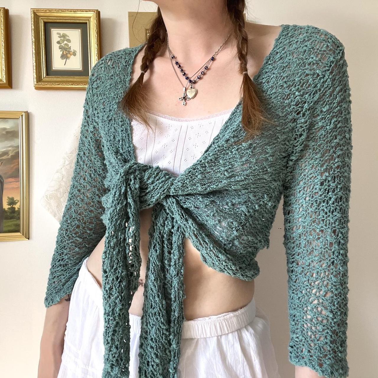 Tie front knit cardigan (S)