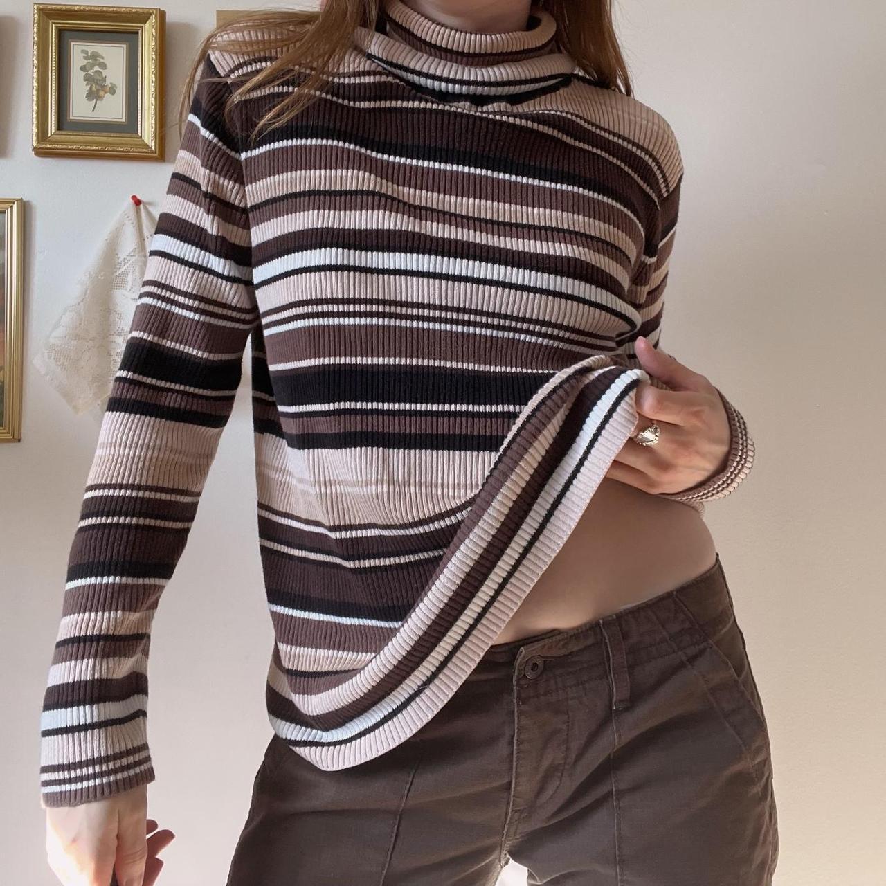 Mocha stripe sweater (L)