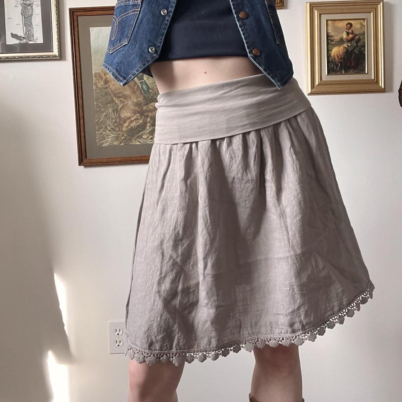 Dove grey linen skirt (S/M)